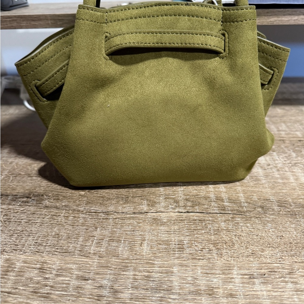 JW PEI Hana Mini Faux Suede Tote Bag - Dark Olive - Picture 4 of 6